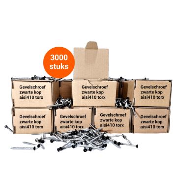 Gevelschroeven zwarte kop aisi410 4x40 - Voordeelpakket 3.000 stuks