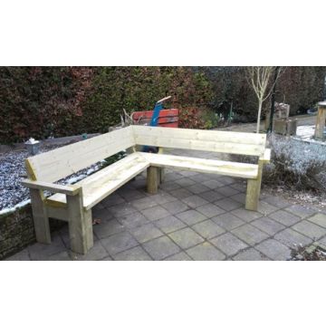 Houten hoekbank