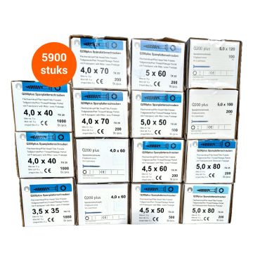 Spaanplaatschroeven verzinkt torx - Assortimentsdoos 5900 stuks